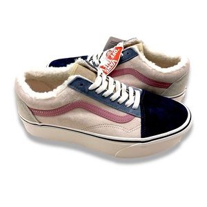 Vans Old Skool Pig Suede Sherpa Platform Sneakers 8.5M/10W​​​​​